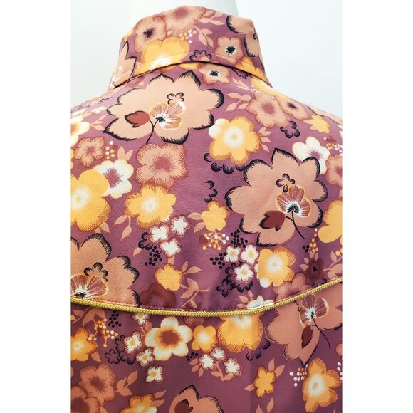 Tem Tex Vintage Mens Western 1970s Shirt Pearl Snap Cowboy Rodeo Groovy Floral - Picture 11 of 11